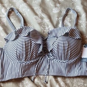Stripped Swim Top